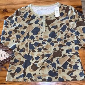 Bean Signature Camouflage Long Sleeve Shirt NWT